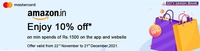 Amazon - 10% instant discount upto 150 using City union bank master debit card