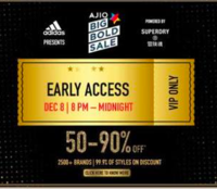 Early Access Ajio Big Bold Sale 8 PM - Midnight - 50 to 90% off 