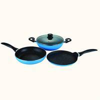 Wonderchef Athena Aluminium Nonstick Cookware Set, 4Pc - Blue
