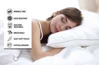 Mahaveer Cotton- Cotton Bedsheet/ Flat Sheet with Pillow Cover, Premium Bed Sheets 3- Piece