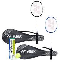 Yonex ZR 100 Light Badminton Combo (Set of 2 Yonex ZR 100 Light Badminton Racquet with Full Cover + Mavis 200I Shuttlecock Pack of 6)