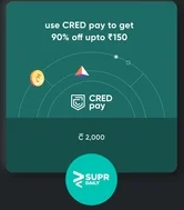 Get 90% upto Rs.150 off on Supr Daily using 2000 cred coin | User Specific
