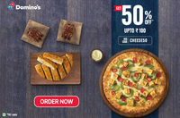 Domino's 50% upto 100 discount