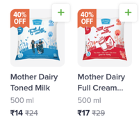 Swiggy instamart- Flat 40% off on milk and other dairy items