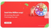  Freecharge Spin The Wheel & Get Jiomart & More Coupon ( Activate Pay Later For Claim Offer) Additional Cashback Of ₹100 On First Pay Later Transaction