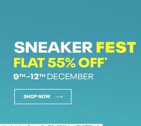 Reebok Sneaker Fest [9-12 Dec] Flat 55% off + Extra 10% off on Prepaid Orders over Rs. 1000