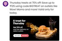 [User Specific] Magicpin | Thursday Treats | 70% off upto 125 on selected outlets