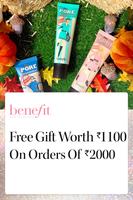 Benefit Cosmetics Combos Upto 30% off + Free Gifts on Order Rs.2000