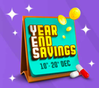 PharmEasy Year End Savings Sale Flat 25% Off + 5% cashback for Plus Members + 10% cashback on ICICI Cards