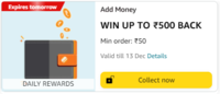 Amazon Add Money - WIN UP TO ₹500 BACK MIN ORDER: ₹50 [Unlock Offer]