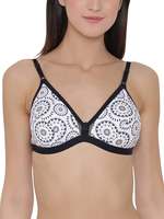 Clovia Womens Cotton Non-Padded Non-Wired Printed Plunge Bra