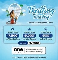 Great Discounts on Travel Booking using One Card Credit Card
