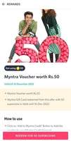 ₹50 Myntra gift voucher for 50 super coin