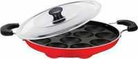  Non-Stick 12 Cavity Appam Patra/Ponganal Maker Paniarakkal with  Lid   1 Ltr  capacity .