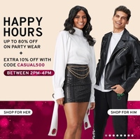 [Happy Hours] up to 80% off on Party Wear + Extra 10% Off with code + 15% Off with Citi Bank Offer