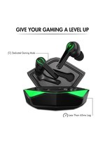 Wings Phantom Black & Green Gaming True Wireless Earbuds With 65 ms Latency