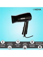 NOVA NHP 8100 Silky Shine Hot & Cold Foldable Hair Dryer - Black