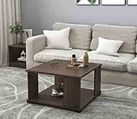 Engineered Wood Coffee Table/Centre Table with Shelves (Square - Wenge)