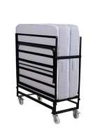 Springtek Rollaway Foam and Wrought Iron Metal Folding Single Bed with 6-Inch Contemporary Premium Mattress, Lockable Wheels- (Black)