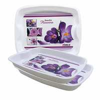 Wonder Plastic Good Day Tray Small Ractangular Multipurpose Tray Set, 3 pc Set, Purple Color, Made in India, KBS01842
