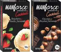 MANFORCE Cocktail Combo Pack (Hazelnut & Chocolate and Strawberry & Vanilla) Condom set of 2 10s × 2 = 20 pcs