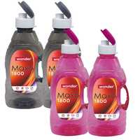 Wonder Plastic Maxo 1800 Fliptop Fridge Water Bottle Set, 4 pc Bottle 1800 ml, Red Grey Color, Made In India, KBS03568