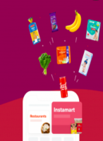 Swiggy Instamart upto 40% off back 7up, Chocolates etc