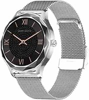 Bfit Star Smart Watch with 1.1" HD Color Touch Screen, (Silver - Metal Strap)