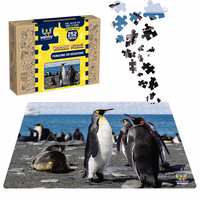 Webby Penguins On Seashore Wooden Jigsaw Puzzle, 252 Pieces