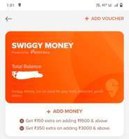 Swiggy Add Money Offer : Get Extra Rs.150/350 On Adding Rs.1500/3000 in Swiggy Wallet