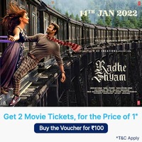 100% cashback upto 400 on 2nd ticket of radhe shyam