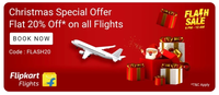 Christmas Special Offer Flat 20% off on All Flights on Flipkart [6PM-12AM]