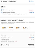 Zomato giving free delivery on orders