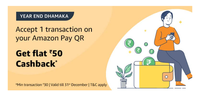Year End Dhamaka offer- Flat ₹50cb on receiving 1 payment (For Amazon merchants)