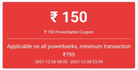 Mi.com Coupons - ₹150 Off on Powerbanks, ₹100 Off on Charges