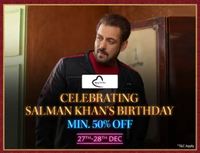 Last Day Myntra Celebrating Salman Khan Birthday sale - Min 50% Off | 2 T-Shirts @400 & More Offers
