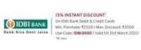 Get 15% Instant Discount upto 3000₹ on TataCliq using IDBI Cards