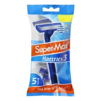 Supermax  Hattrick Triple Blade Disposable Razors: 5 Units