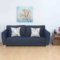 home nilkamal livia fabric 3 seater sofa