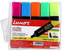 Luxor 886 N Highlighter - Assorted Colors - Set of 5 @ ₹70