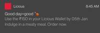 Licious credited 150 to wallet + free delivery slots (Get Rs.150 worth products for free)