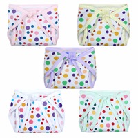Superminis Baby Cotton Nappies - Dot Printed, Reusable, Cushioned Nappy for Newborns and Infants (6-12 Months)