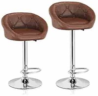 MBTC Delton Cafeteria Bar Stool Chair in Light Brown (Set of 2 Pcs)
