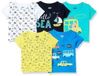 Amazon Brand - Jam & Honey Baby-Boy's Regular T-Shirt pack of 5 