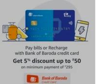 5% Instant Discount on Bill Payments & Recharges Using Bank of Baroda Credit Cards
