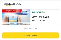 HappyEasyGo GET 10% BACK UP TO ₹ 1000