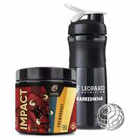 Leopard Nutrition Impact Pre Workout Support Intense Pumps, Performance, Recovery -25 Servings (Tropical Madness + Shaker)