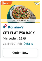 Amazon pay unlock offers - FLAT ₹50 BACK on Domino's, FLAT ₹45 BACK on SuprDaily, FLAT ₹35 BACK on BookMyShow
