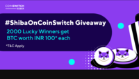 CoinSwitch Kuber - Chance to win Rs.100 Bitcoin [2000 Winners]