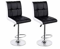 Da URBAN® Cadbury Height Adjustable Bar Stool Chair (Black & White) (Set of 2)